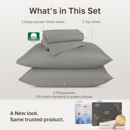 California Design Den Luxury 800 Thread Count Cotton Bed Sheets Queen Set