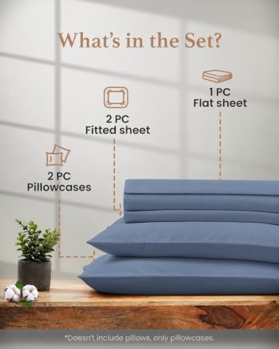 100% Egyptian Cotton Split King Sheets Sets for Adjustable Bed, Slate Gray