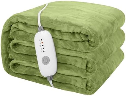 Electric Heated Blanket Full Size 72"x84", Light Grass Green
