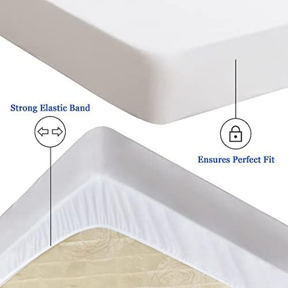 Sufdari Cal King Mattress Protector,Waterproof Mattress Protector,Fitted Sheet Style Mattress Cover with 18" Deep Pocket,Washable and Comfortable-White,California King