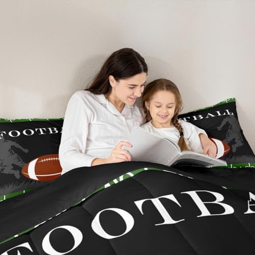 Feelyou Football Bedding Set Rugby Sports Comforter Soccer Ball Game Comforter Set for Kids Adults American Football Player Duvet Set Ultra Soft Room Decor Twin Size Quilt Set