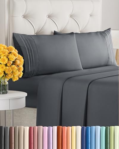 Full Size 4 Piece Sheet Set - Ultra Soft & Cooling Bed Sheets - Slate Blue
