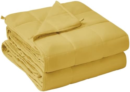 yescool Weighted Blanket for Adults 15lbsQueen Size, 60" x 80", Yellow