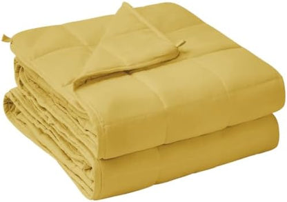 yescool Weighted Blanket for Adults 15lbsQueen Size, 60" x 80", Yellow