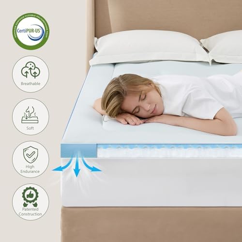 Hansleep Twin XL Mattress Topper College Dorm Memory Foam Soft Mattress Pad