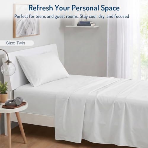Coolmax® Cooling Sheets for Hot Sleepers, Twin Size, White