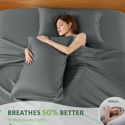 SONORO KATE 100% Viscose Derived from Bamboo_Sheets, Extra Deep Pocket,4PC