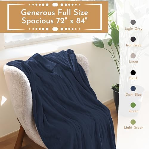 Electric Heated Blanket Full Size 72"x84", Dark Blue