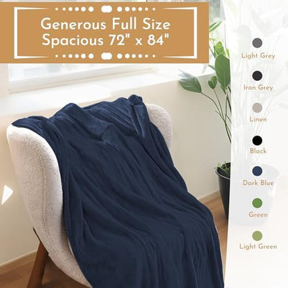 Electric Heated Blanket Full Size 72"x84", Dark Blue