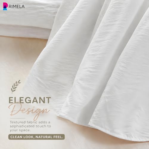 College Dorm Bed Skirt Twin XL 46 Inch Drop, White Elastic Bedskirt
