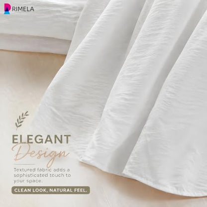 College Dorm Bed Skirt Twin XL 46 Inch Drop, White Elastic Bedskirt