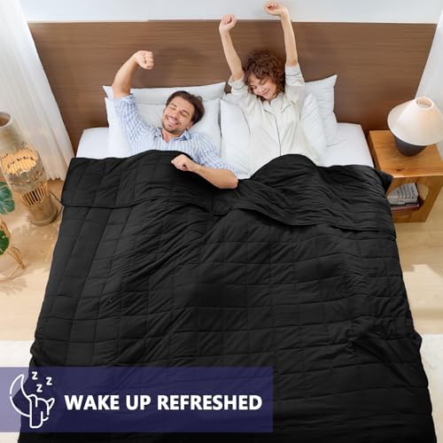 yescool King Size Weighted Blanket for Adults 30lbs, 88” x 104”, Black