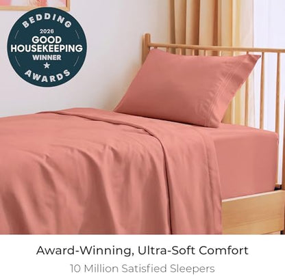 Mellanni Iconic 3-Piece, Ultra Soft Sheet Set (Twin, Coral)