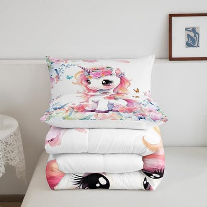 Feelyou Cute Unicorn Comforter Set Full Size Boys Girls Teens
