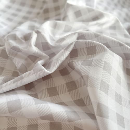 NSNLGSGC Light Gray Gingham Duvet Cover Set, Queen