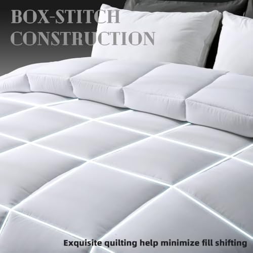DOWNCOOL Comforters Full Size, White Duvet Insert, Lightweight Quilt