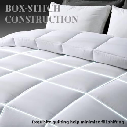 DOWNCOOL Comforters Full Size, White Duvet Insert, Lightweight Quilt