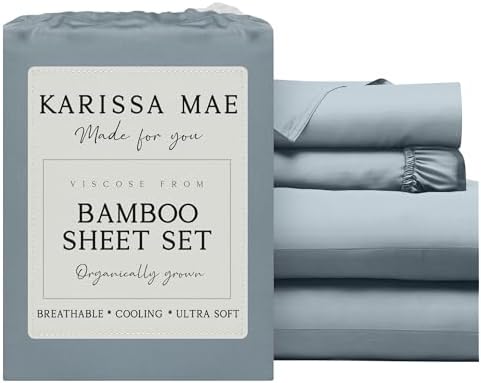 KARISSA MAE Luxury Bamboo Viscose Cal King Size Sheet Set