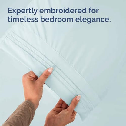 Body Pillow Cases Set of 2 - Ultra Soft Cozy Pillowcase Covers - Ice Blue