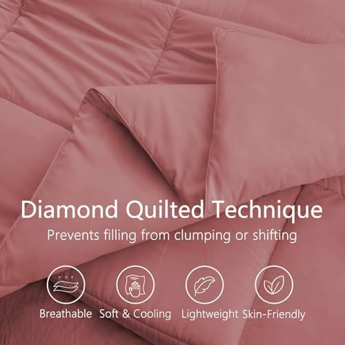 King Comforter, All Season Down Alternative Dusty Pink Duvet Insert