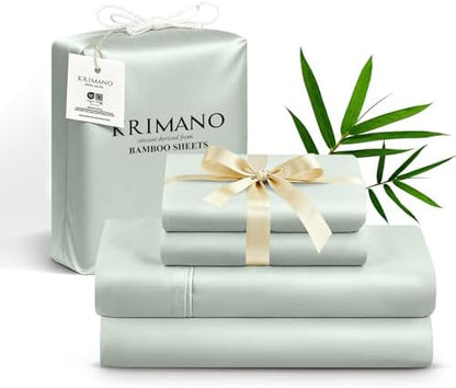 Bamboo Viscose Sheet Set King Size, Cooling Sheets Bed Set 4pcs