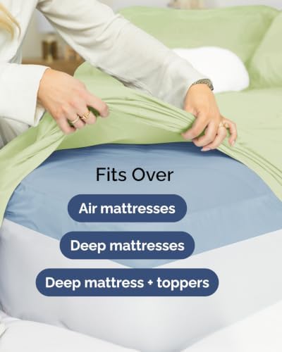 Extra Deep Flex Top Split Head King Sheet Set - 6pc Sheets - Sage Green