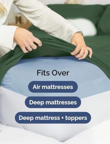Extra Deep Pocket Queen Sheet Set - Breathable & Cooling - Emerald Green