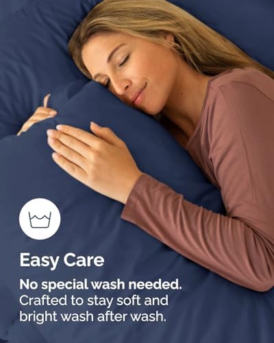 King Standard Pillow Cases Set of 6 - Soft Pillowcase Covers - Navy Blue