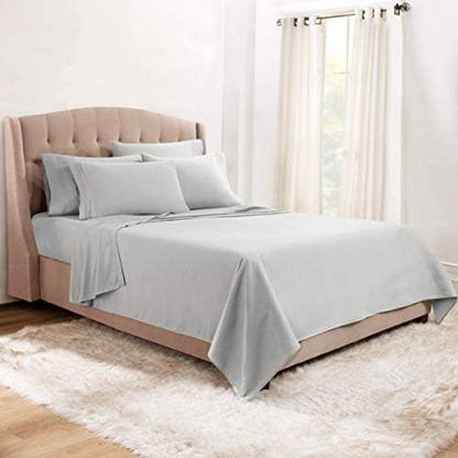 Clara Clark Twin XL Sheets, 5 Piece Set - Hotel Luxury Bed Sheets, Super Soft Bedding Set, Twin XL Size, Silver