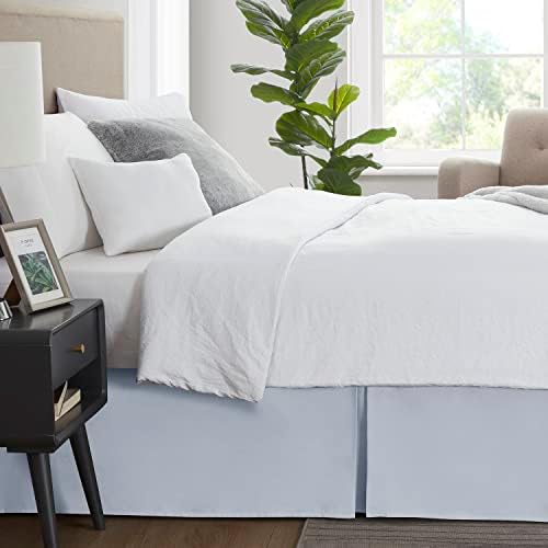 Nestl Ice Blue Bed Skirt King Size - King Bed Skirt 14 Inch Drop - Brushed Microfiber Bed Skirts - Hotel Quality Pleated Bed Skirt - Shrinkage & Fade Resistant