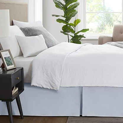 Nestl Ice Blue Bed Skirt King Size - King Bed Skirt 14 Inch Drop - Brushed Microfiber Bed Skirts - Hotel Quality Pleated Bed Skirt - Shrinkage & Fade Resistant