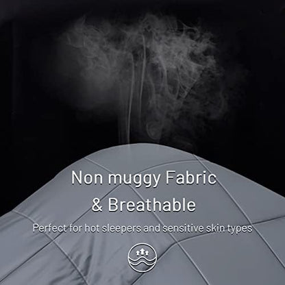 NEXHOME PRO Organic Natural Viscose from Bamboo Cooling Comforter,Light Grey 106" x 90" King Lightweight Down Alternative Cool Duvet Insert,Summer Bedding Blanket Cool for Hot Sleepers,8 Corner Tabs