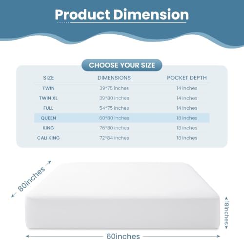TASTELIFE 2-Pack Queen Waterproof Mattress Protector, Microfiber, 60"x80"
