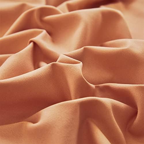 Wellboo Peach Comforter Sets Queen Solid Pink Orange Bedding Comforter Sets Cotton Plain Grapefruit Color Quilts for Women Girls Modern Light Coral Orange Full Soft Comforters Cute Peach Pink Blankets
