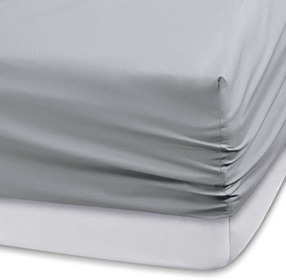 Comfort Spaces Microfiber Set 14" Deep Pocket, Wrinkle Resistant All Around Elastic-Year-Round Cozy Bedding Sheet, Matching Pillow Cases,4pieces, Twin, Light Gray,CS20-0119