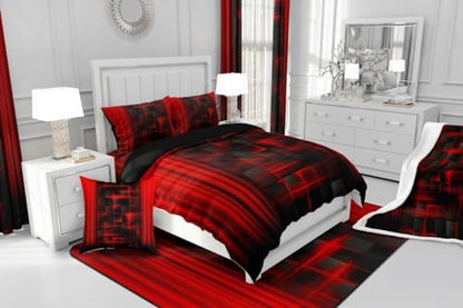 Feelyou Kids Red and Black Comforter Set Ombre Bedding Set Queen Size