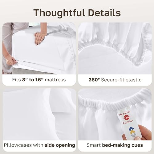 California Design Den 2 Pack 600 Thread Count Cotton Bed Sheets Queen Set