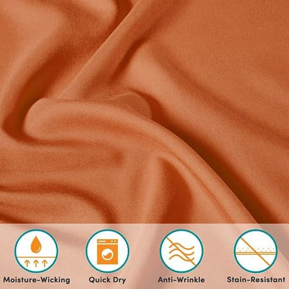 Comfort Spaces Microfiber 14" Deep Pocket, Twin Sheet Set 4 pcs, Orange