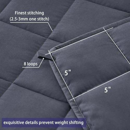 yescool Weighted Blanket for Adults 20lbs Queen Size, 60" x 80", Grey