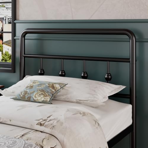EMODA 16 Inch Twin XL Bed Frames with Headboard and Footboard, Heavy Duty XL Twin Metal Slats Support Mattress Foundation, No Box Spring Needed, Easy Assembly