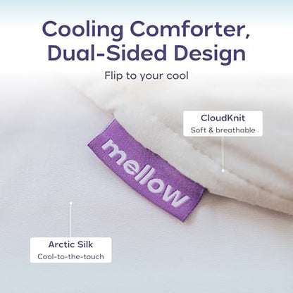 Mellow Cloud Cold Cooling Comforter for Hot Sleepers, Built-in Duvet, White