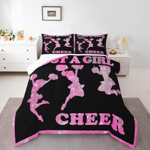 Feelyou Cheer Comforter Set King Size for Kids Boys Girls 3Pcs