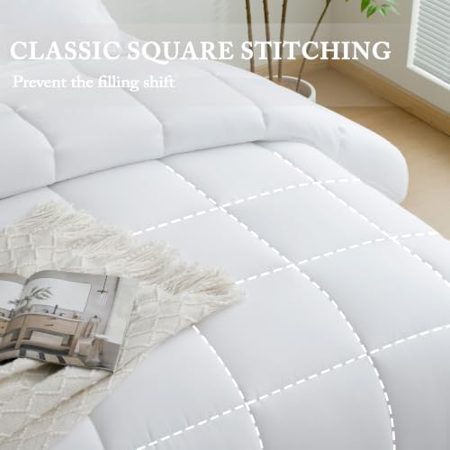 HIG 3pc White Twin/Twin XL Bedding Comforter Set Duvet Insert Blanket