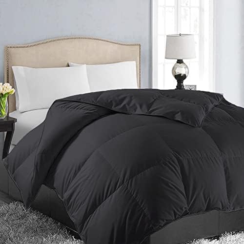 EASELAND Oversized King Down Alternative Comforter, Black, 98x116