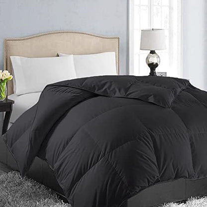 EASELAND Oversized King Down Alternative Comforter, Black, 98x116