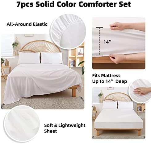 weigelia King Comforter Set with Sheets - 7 Pieces Bed in a Bag King