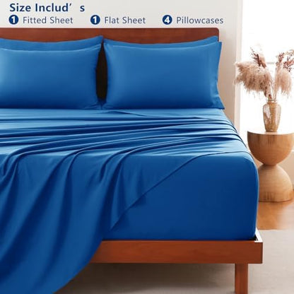 CozyLux Cal King Sheet Set 6-Piece, 21-Inch Deep Pocket, Soft Brushed Feel