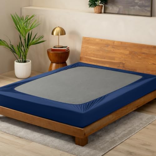 Bare Home King Size Box Spring Cover Wrap Around (King, Dark Blue)
