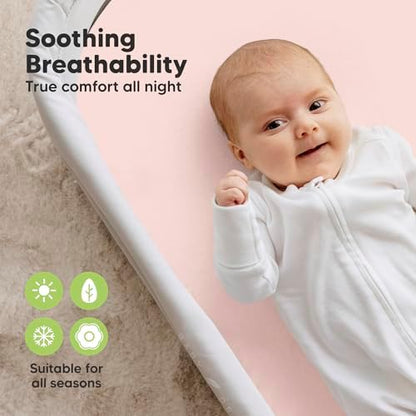 2pk Organic Baby Bassinet Sheets Boys, Girls, Fitted Sheet (Cameo)