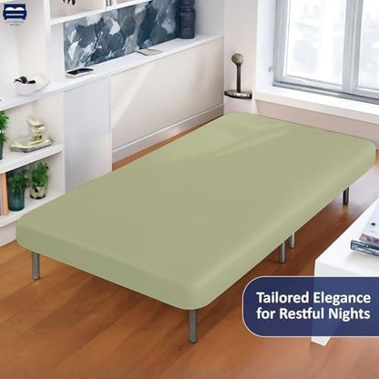 1 PC Cot Size 30" x 75" Fitted Sheet Only, 100% Egyptian Cotton, Sage Solid